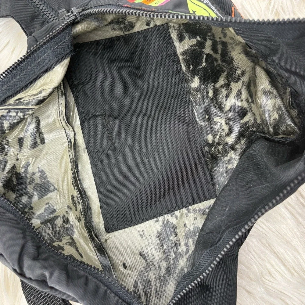 Vintage Quicksilver XL Fanny Pach Black Neon‎ Surf Preppy